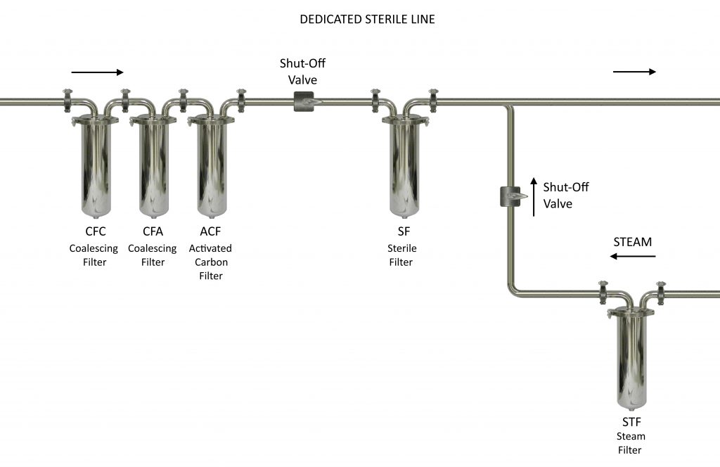 Sterile Filter Maintenance Incorporating Sterilizing Steam